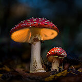 Glowing mushrooms